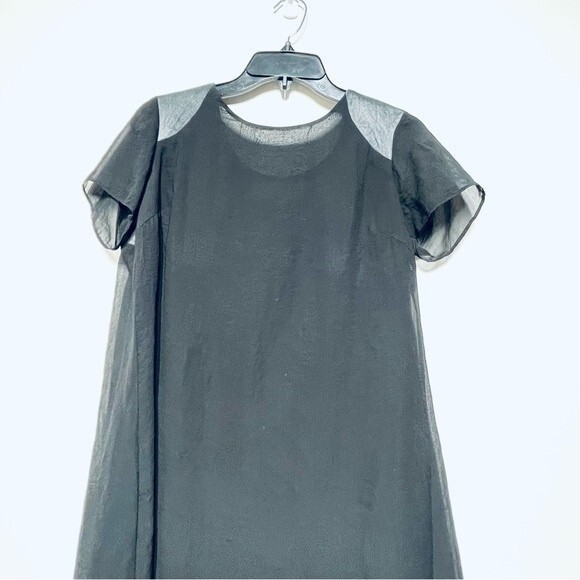 Dress the Population Leather and Chiffon High Low Alondra in Black S - Picture 5 of 16